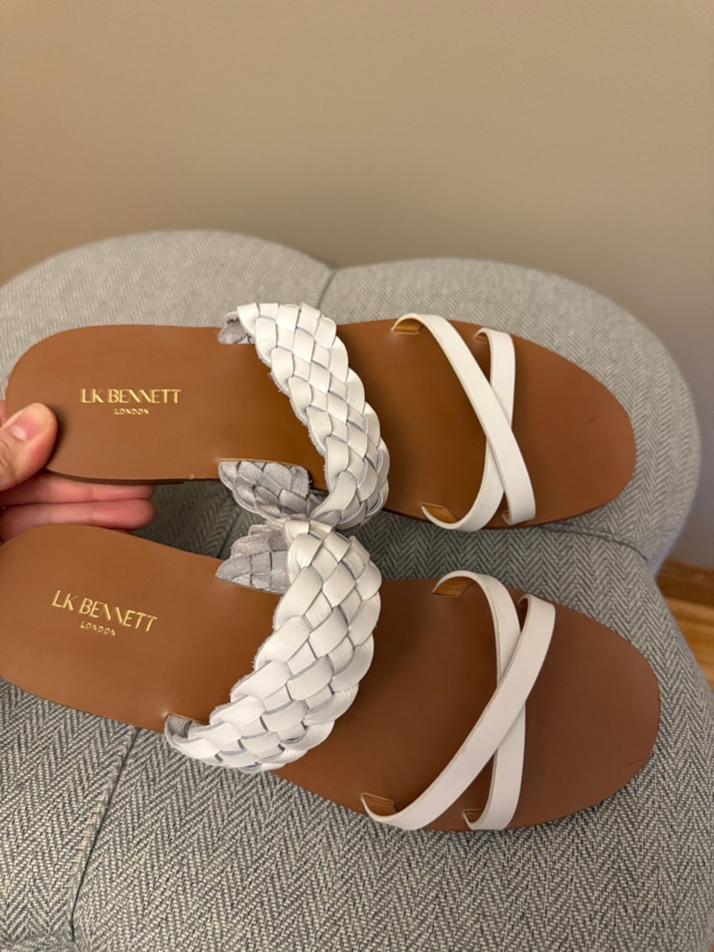 NEW LK Bennett White Braided and Strappy Slide Sandals. Eur size 40 - Picture 5 of 5